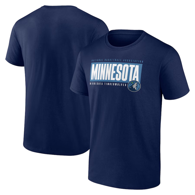 Men's Minnesota Timberwolves Navy Box Out T-Shirt Men's Minnesota Timberwolves Navy Box Out T-Shirt
